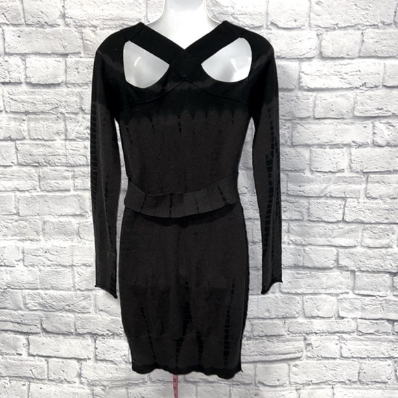 All Saints • Black Tie Dye Plexi Dress Cut Out 10 - Picture 3 of 9